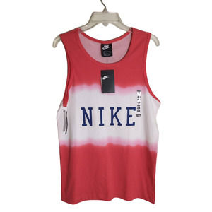 Nike Athletic Tank Top Men's Size S Red and White Logo Spell out
